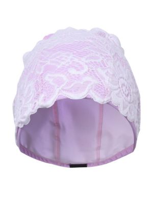 Myshop11 בגדי נשים PU Professional Waterproof Comfortable Paddy Lace Embroidery Women Adult Swimming Cap